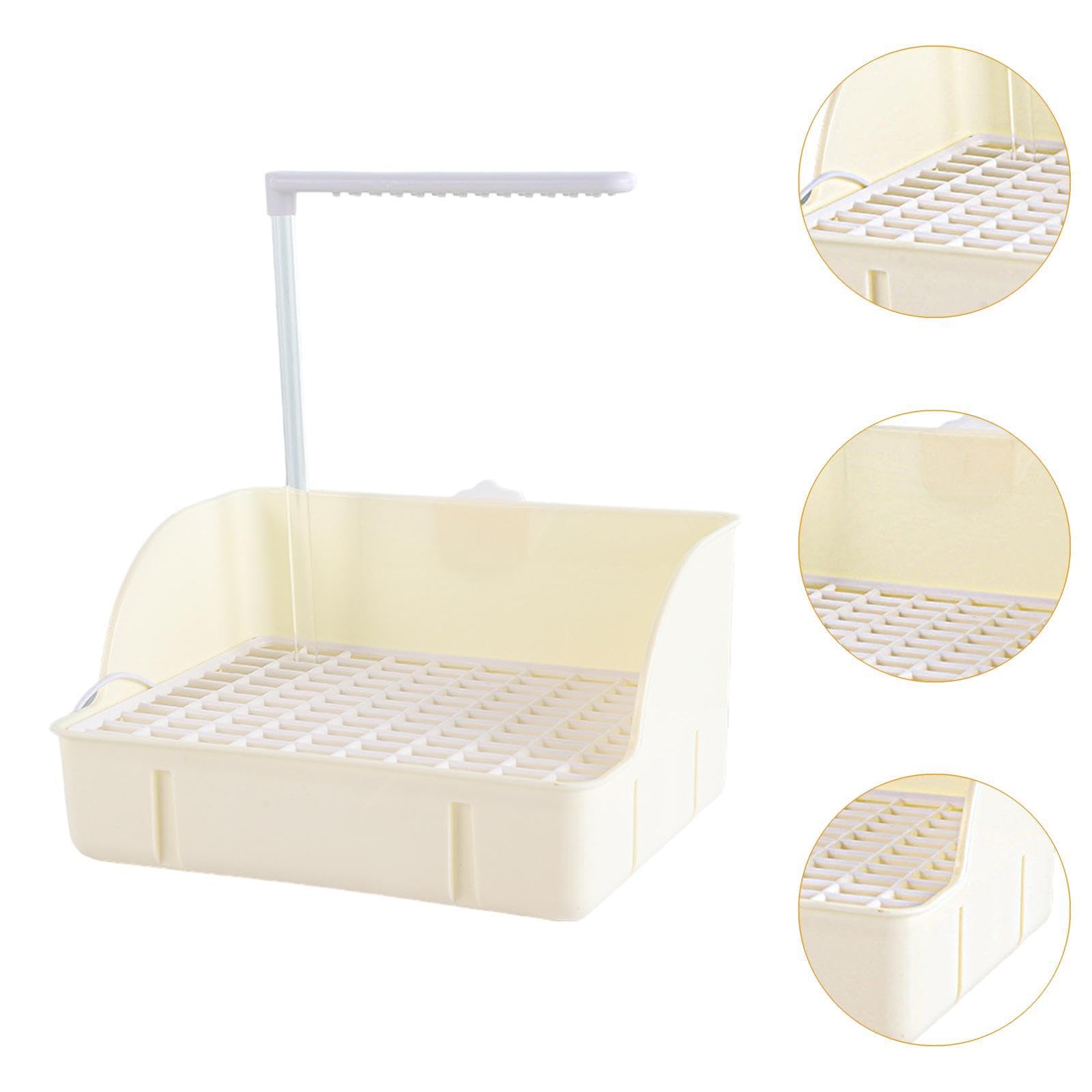 Bac de Bain pour Oiseaux de Compagnie, Facile à Nettoyer, pour Perroquets, Perruches Ondulées et Calopsittes, Blanc