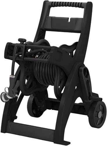 175FT Portable Hose Reel Cart with Wheels, Black