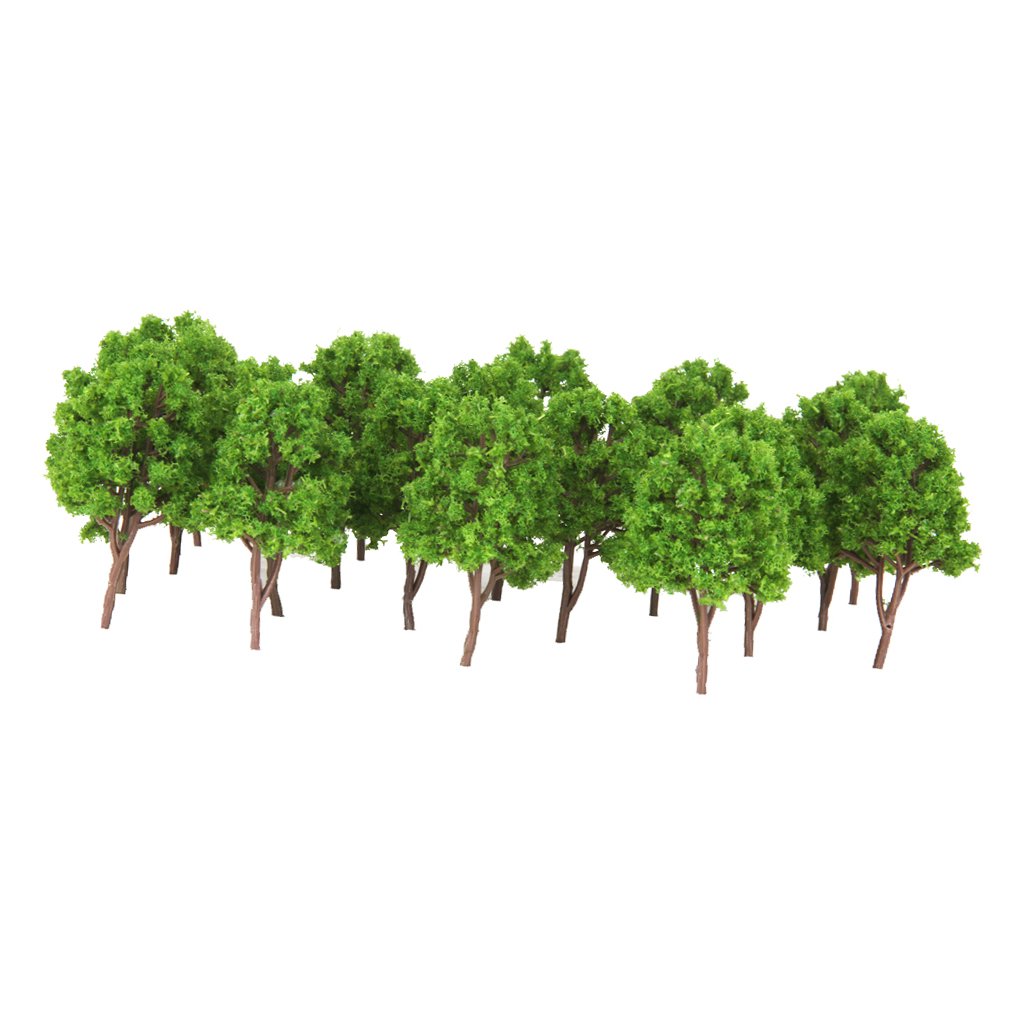 harayaa 20 Packs Plastic 1/160 N Gauge Tree Model for Train Railway Layout Diorama