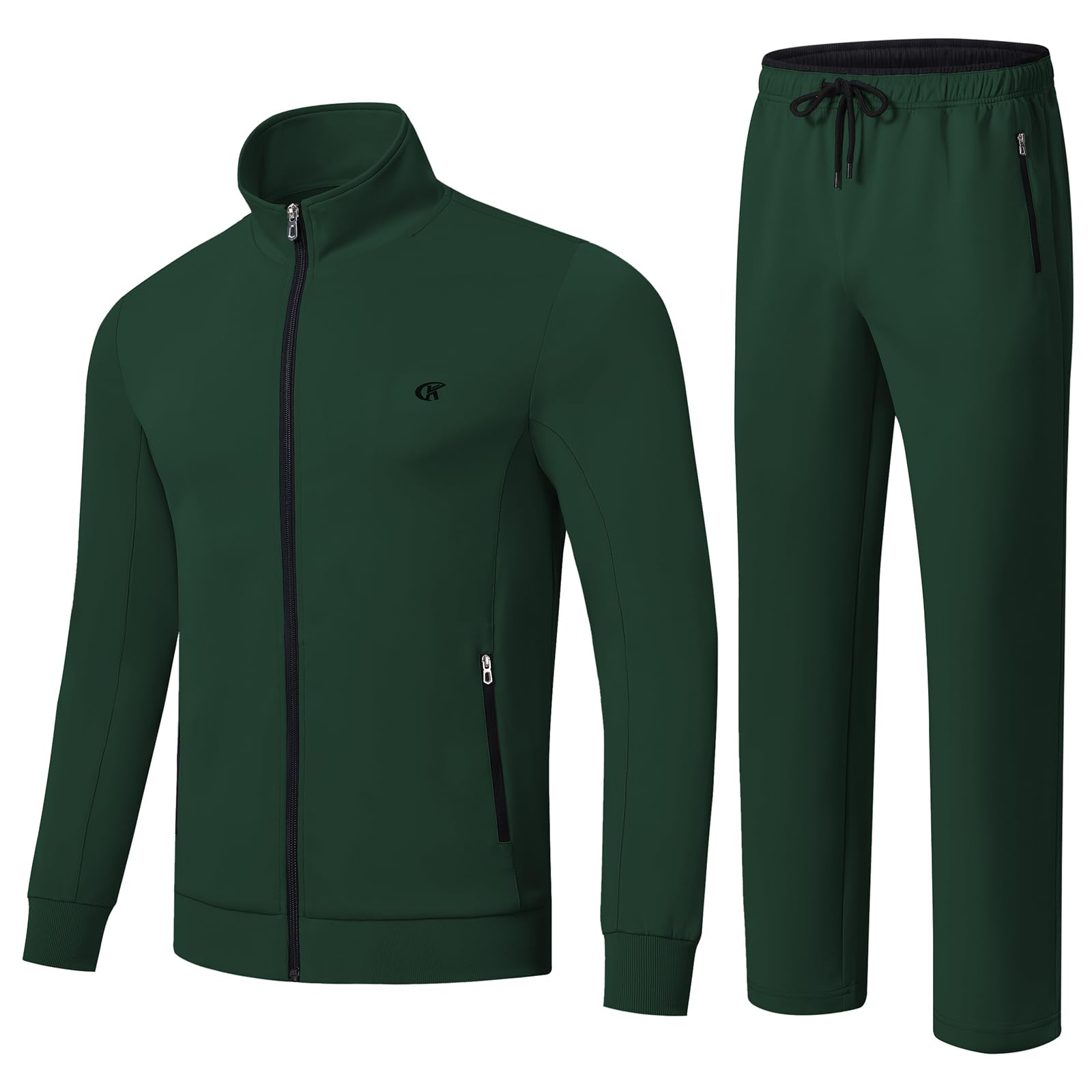 Huayuzh Chándal para hombre de 2 piezas, juego de chándal deportivo con cremallera para correr, fitness, gimnasio, casa