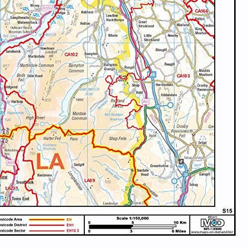 Carte code postal S15 Écosse du Sud-Ouest pour décoration murale - 4