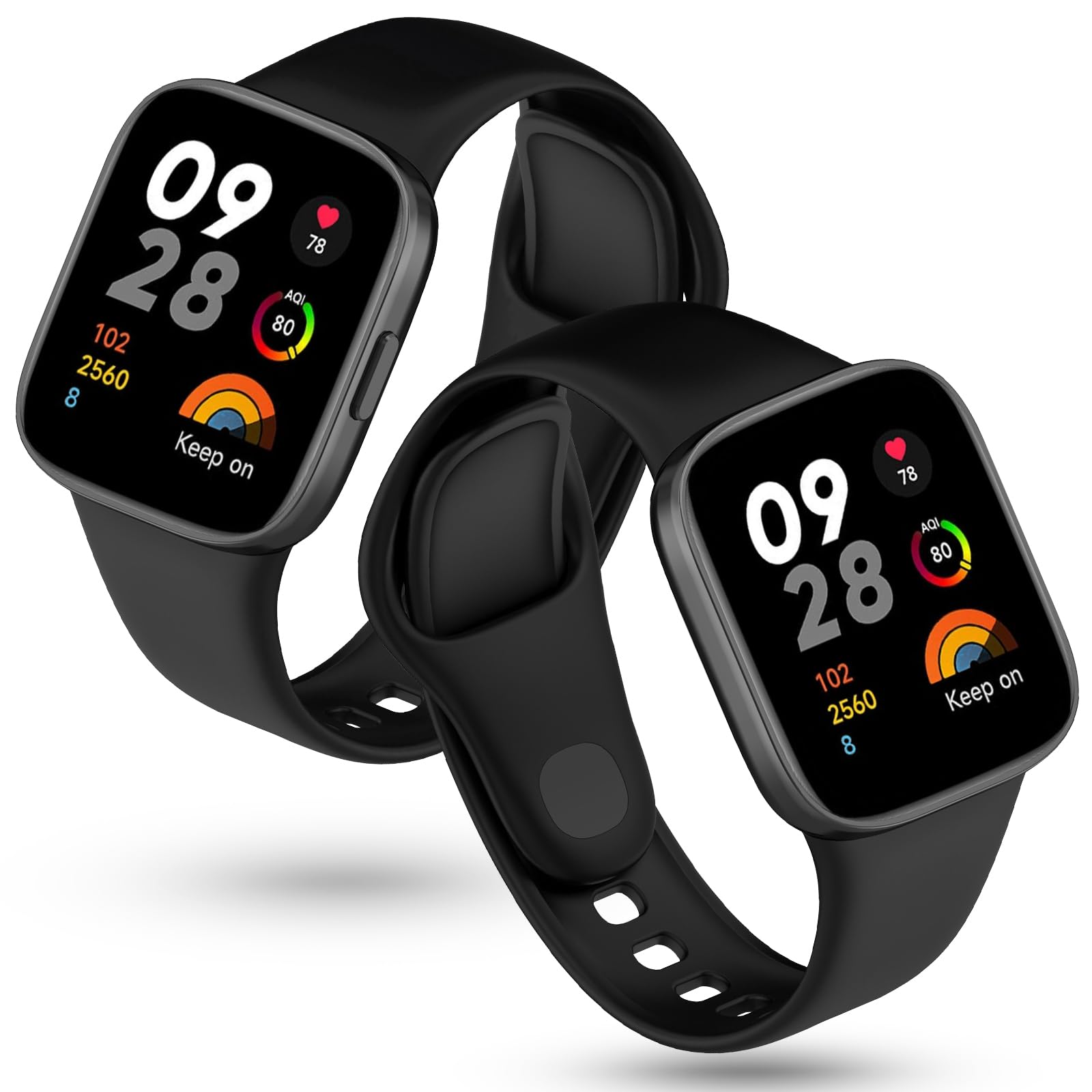 2 Piezas Correas para Redmi Watch 3 Correa Deportiva de Silicona, Transpirable, Impermeable Pulseras Reloj Xiaomi Redmi Watch 3 Accesorios Relojes