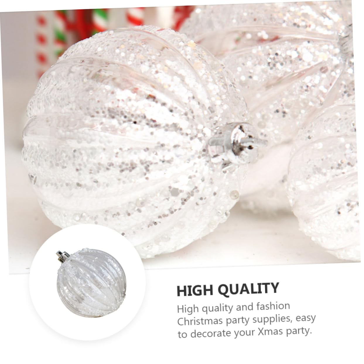 18stücke Glitzernde Kürbisform Weihnachtsbaumkugeln Transparente Weihnachtsdekoration Für Festlichkeiten Und Wohnzimmer Leichte Langlebige Ornamente