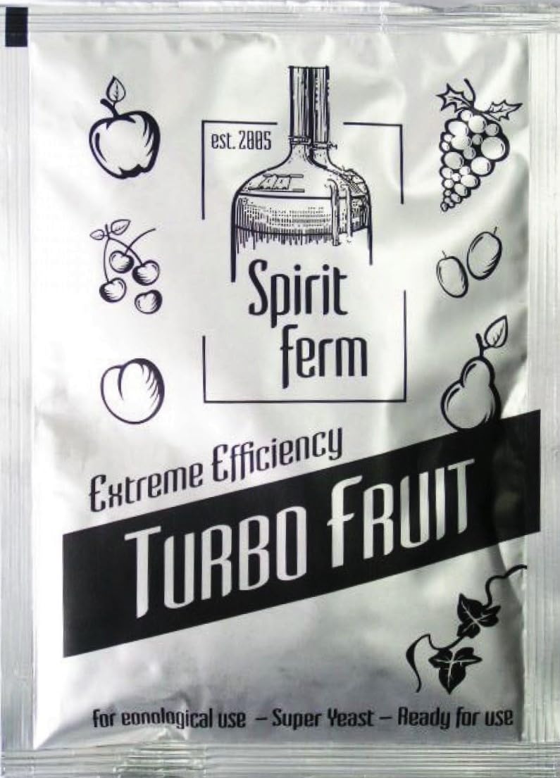 6 x Turbo Levure - Turbo Fruit 40g, Levure pour fermentation de fruits, Distillateurs Levure, Levure d'esprit