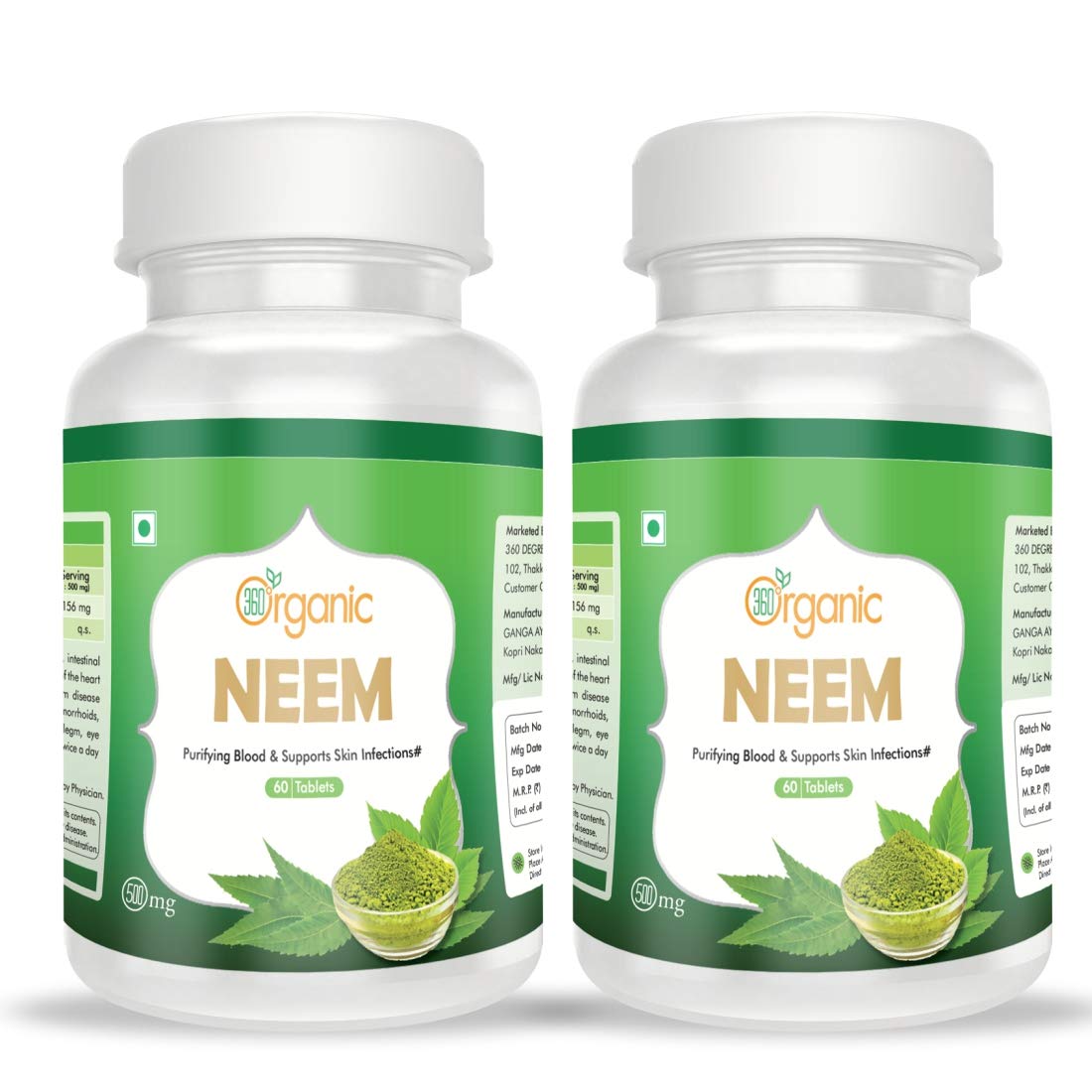 Neem Tablets Anti Acne Tablets Blood Purifier 500mg Combo Pack of 2