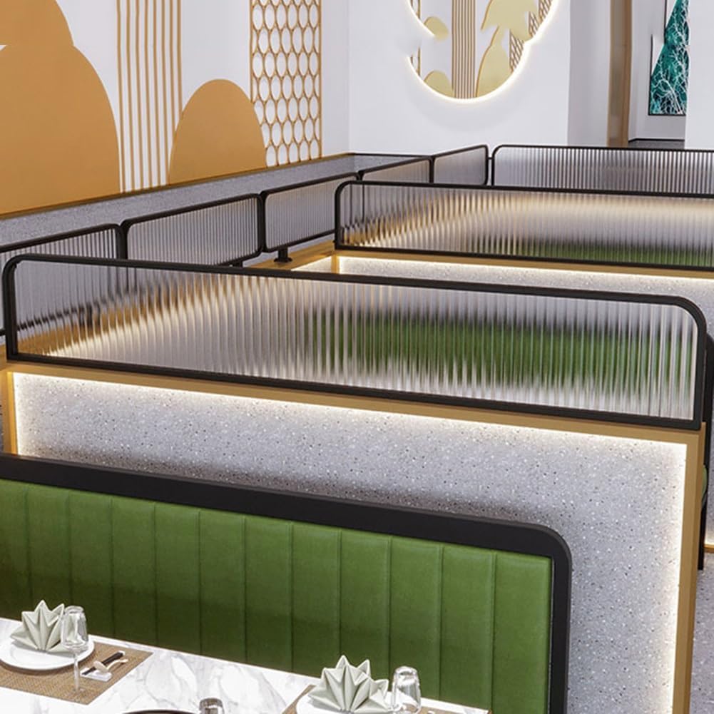 Panele dzielące do blatów jadalnych, panele półprywatności do blatów restauracyjnych (złoty, 20x100cm/7.87x39.37in)