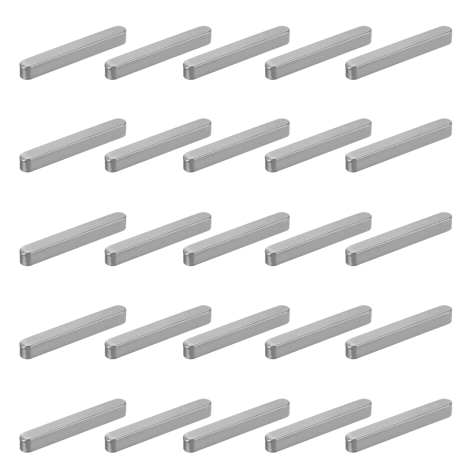 sourcing map 20 Pcs Round Ended Feather Key, 50x6x6mm Carbon Steel Drive Shaft Parallel Keys Keyway Stock Assortment for Mechanical Fasteners Industry