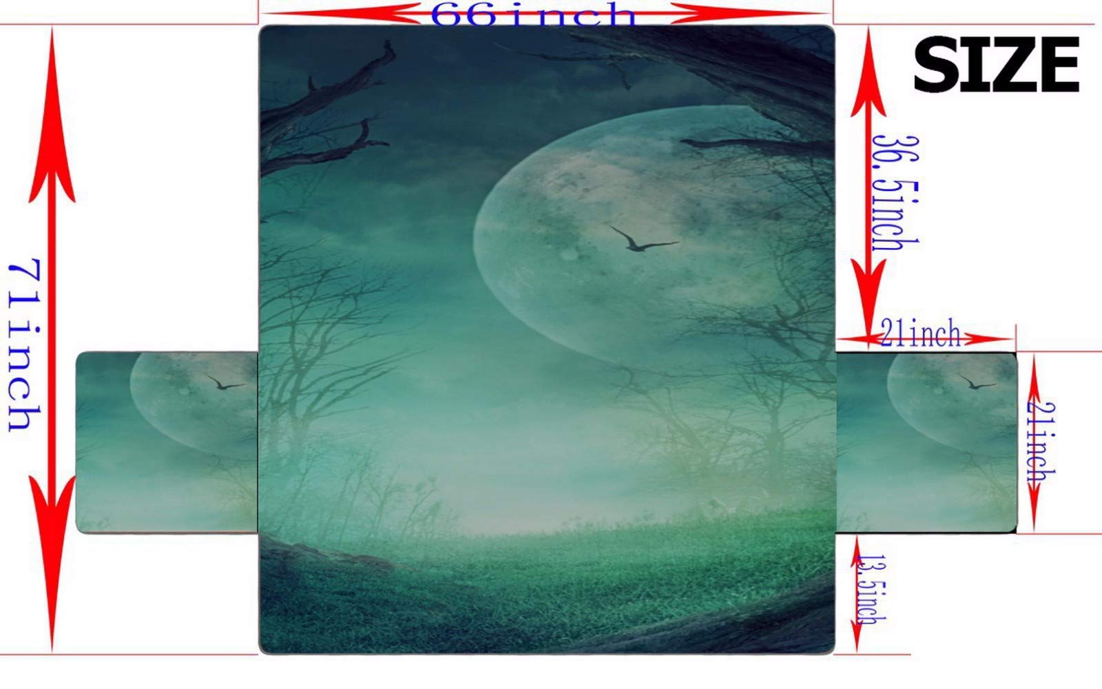A.Monamour Sofabezug Sofaüberwurf Sesselschoner Halloween Spooky Tree Vollmond Samt Stuhl Abdeckung Sofa Abdeckung Sofaschoner Sofahusse Sofaschonbezug Sofaschutz