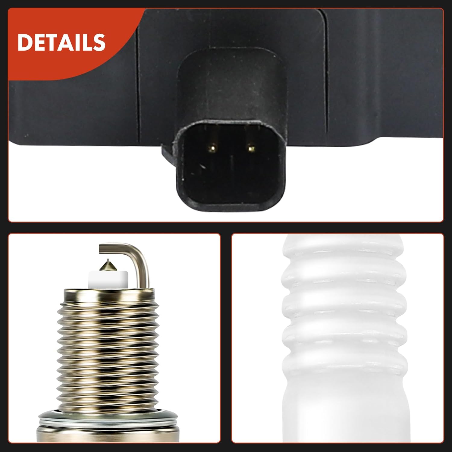 A-Premium 2x Ignition Coil Pack and 10x Iridium Spark Plugs Compatible with Dodge Ram 2500 1994-1996 8.0L, Ram 3500 1994-1996 8.0L, Replace# 88921319, 4848841AA