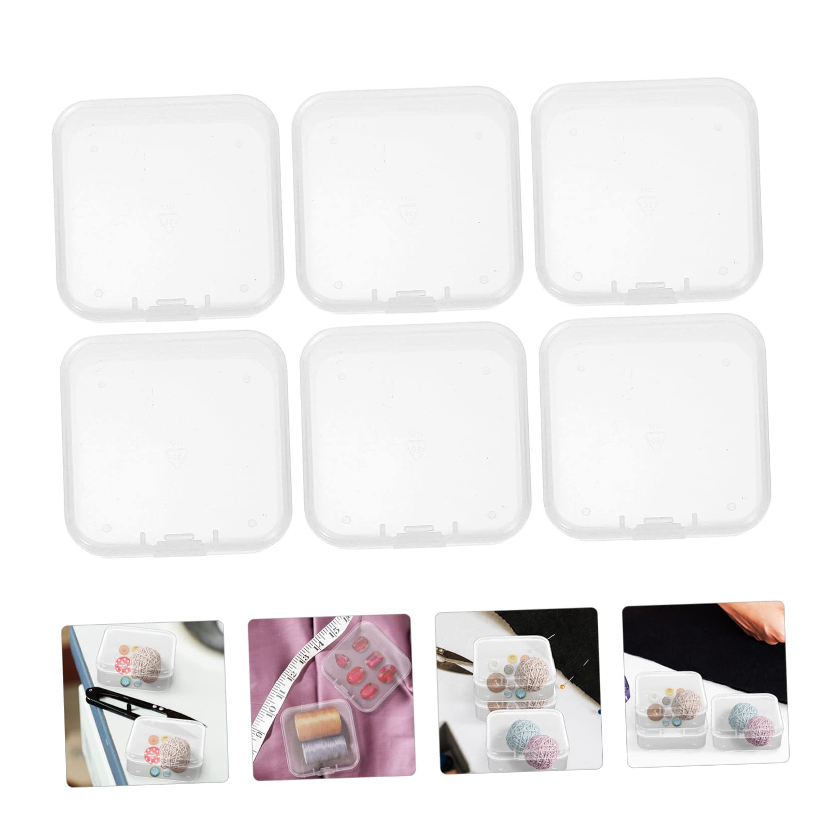 EXCEART 30pezzi Scatola Trasparente Per Contenitori Piccoli Da Organizer Quadrati Per Perline e Componenti Con Scomparti Contenitori Per Gioielli e Piccole Parti