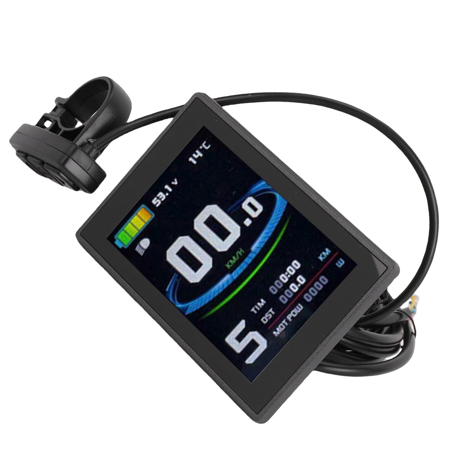 Display LCD per Scooter Elettrico, Pannello di Controllo LCD per Bici Elettrica a Colori ABS, Connettore 24V 36V 48V SM, Pulsanti Esterni, Schermo Trasparente Diurno e Notturno per Pendolari