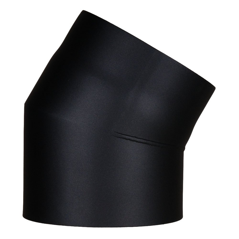 Ofenrohr-Bogen 30°, doppelwandig, gedämmt, System Primus, 150 mm Schwarz