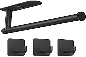 3-Pack Paper Towel Holder, Self-Adhesive Under Cabinet Roll Holder for Loofahs, Towels, Clothes, Bathrobes