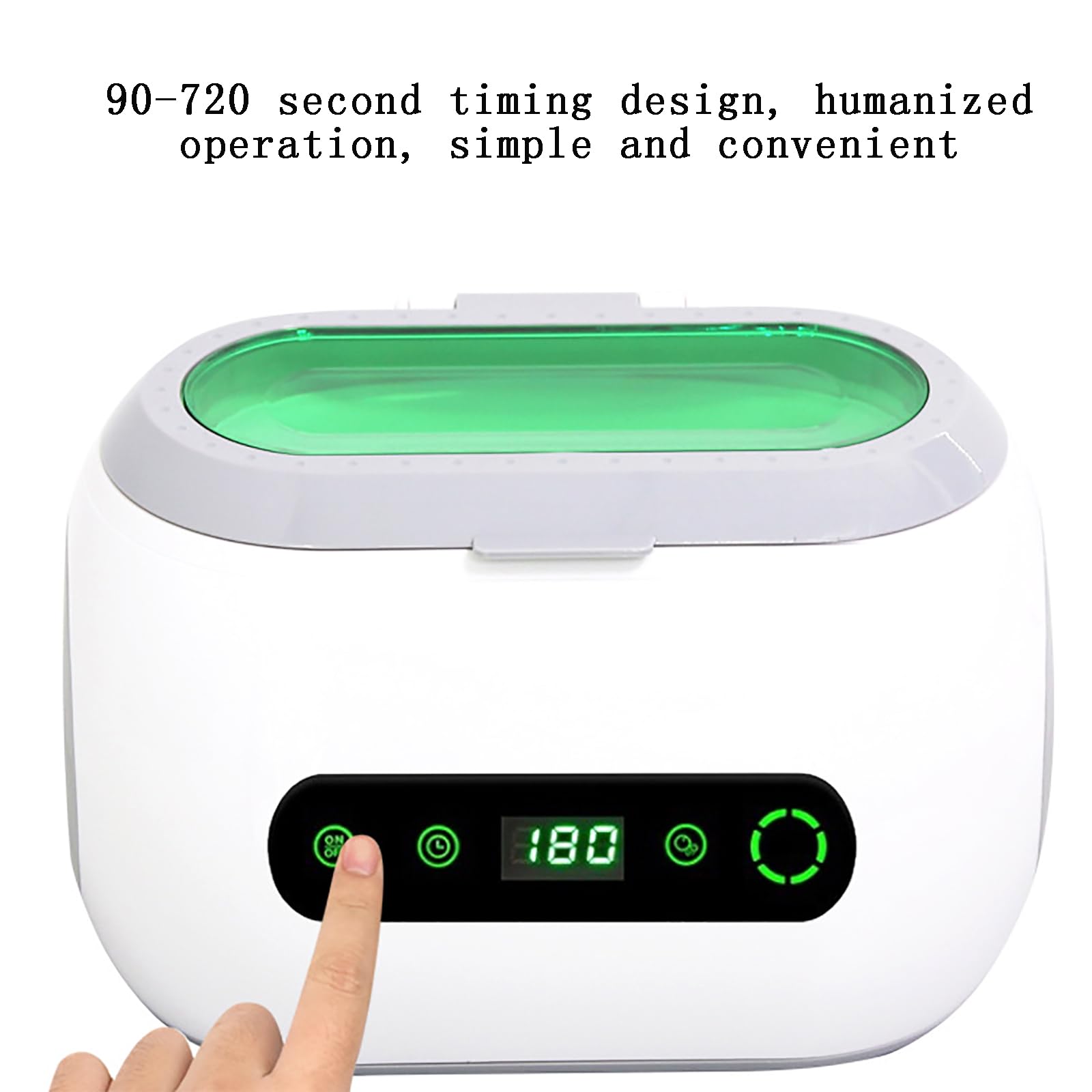 Limpiador ultrasónico de 35 W, 600 ml con temporizador digital y modo de desgasificación para joyas, monedas, gafas y dentaduras postizas