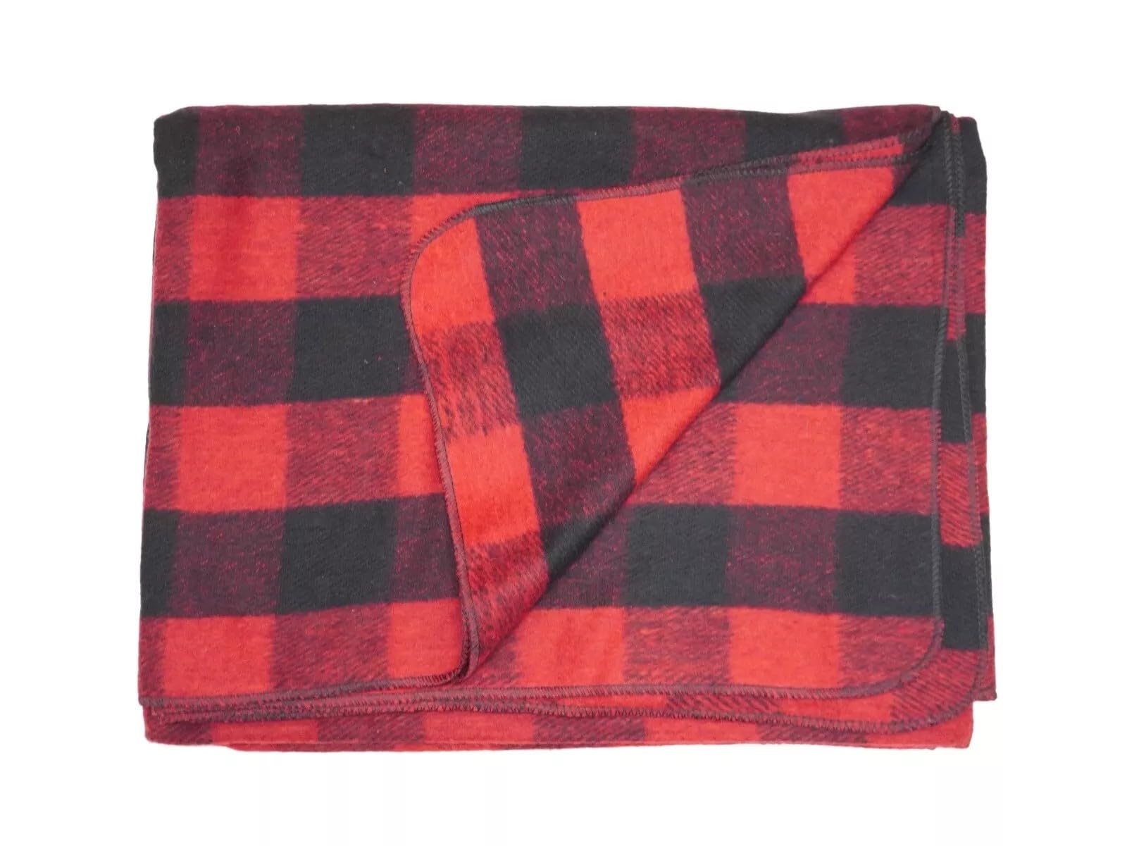 Plaid en laine Buffalo anti-froid jeté de canapé à carreaux rouge et noir