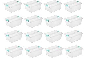 Sterilite Stackable and Latchable Deep Clip Box for Paperwork Storage - Clear...