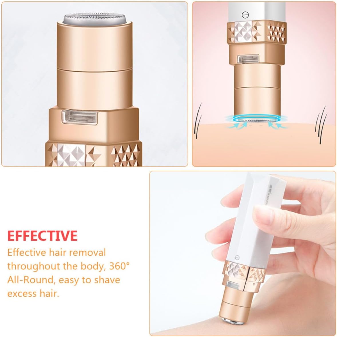 Electric Hair Remover for Women, Portable Painless Facial Trimmer
