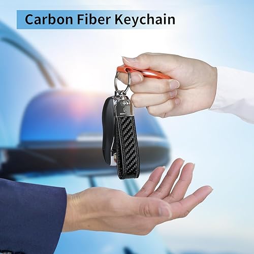 Miniatura 2 de MONOCARBON Real Carbon Fiber Keychain Clip with Ring,Low Profile Luxury Key Carabiner for Men Car Key,Best EDC Keychain Gift for Husband