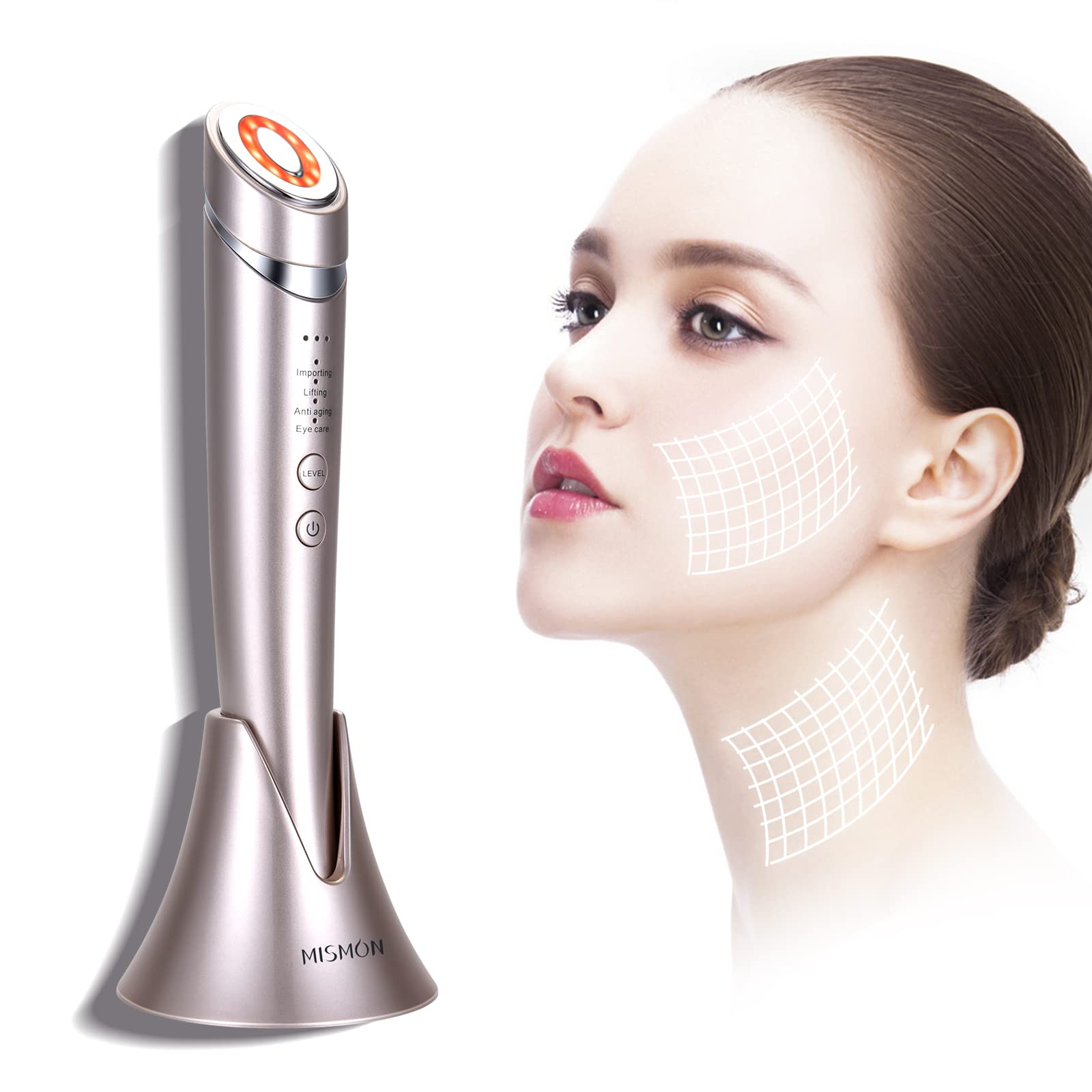 Dispositivo di bellezza pulsante, dispositivo avanzato a radiofrequenza per il viso con tecnologia a impulsi e microcorrenti, riduzione delle rughe, cura della pelle.