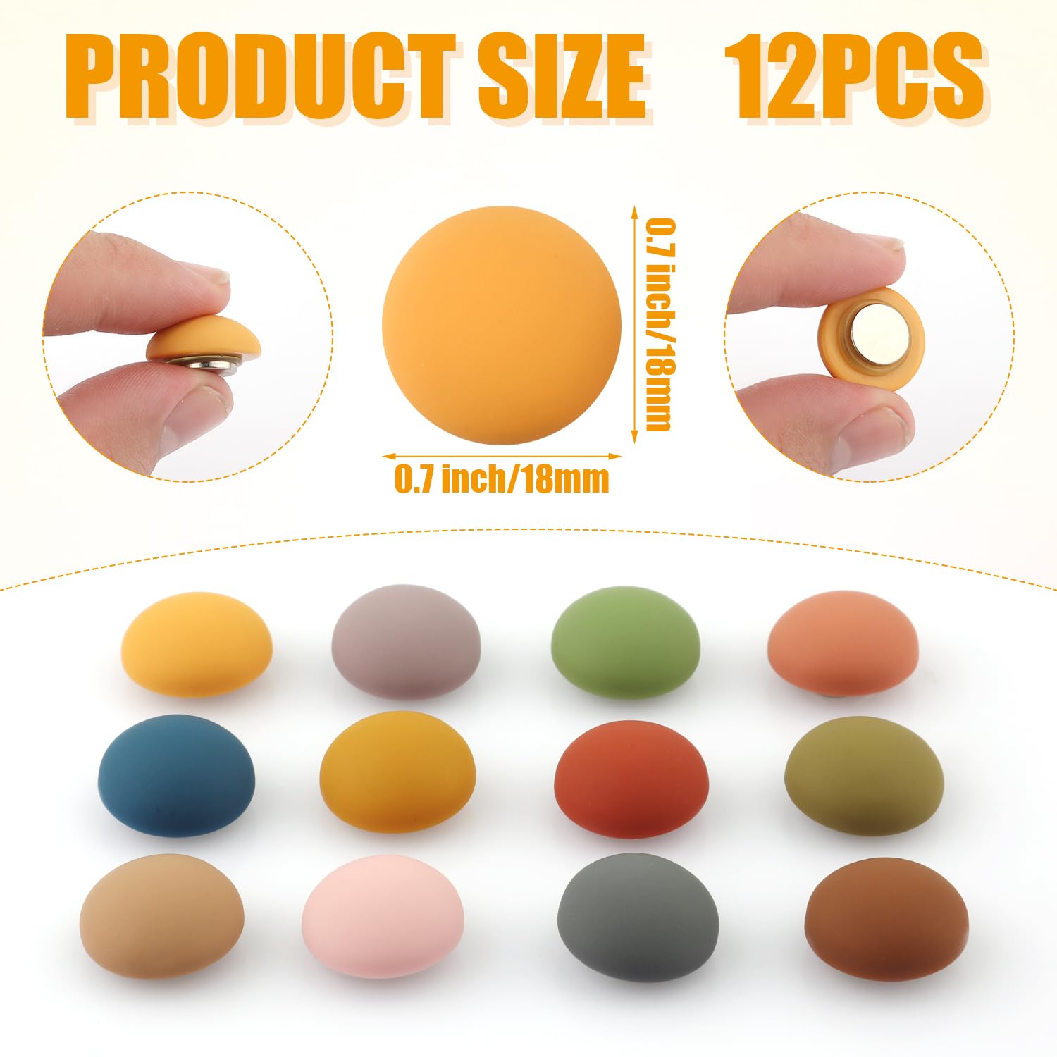 12 Pack Strong Fridge Magnets For Refrigerator,Cute Whiteboard Magnet Colorful Round Locker Magnetic Mini Push Pins For Kitchen & Office Photos, Memos,Notes,Maps & Crafts(12 Pieces & 12 Colors - View #11