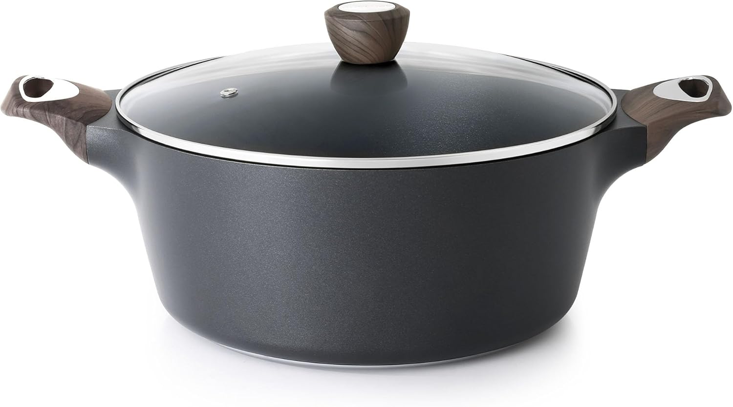 SENSARTE Nonstick Stock Pot with Lid, 2.6/4.5/6.6 QT Soup Pot Casserole Pot, Healthy Pasta Pot, Large Deep Cooking Pot, Big Sauce Pot Stew Pot, Induction Compatible, PFOA PFOS APEO Free, Black 6.6 Quart Classic Black