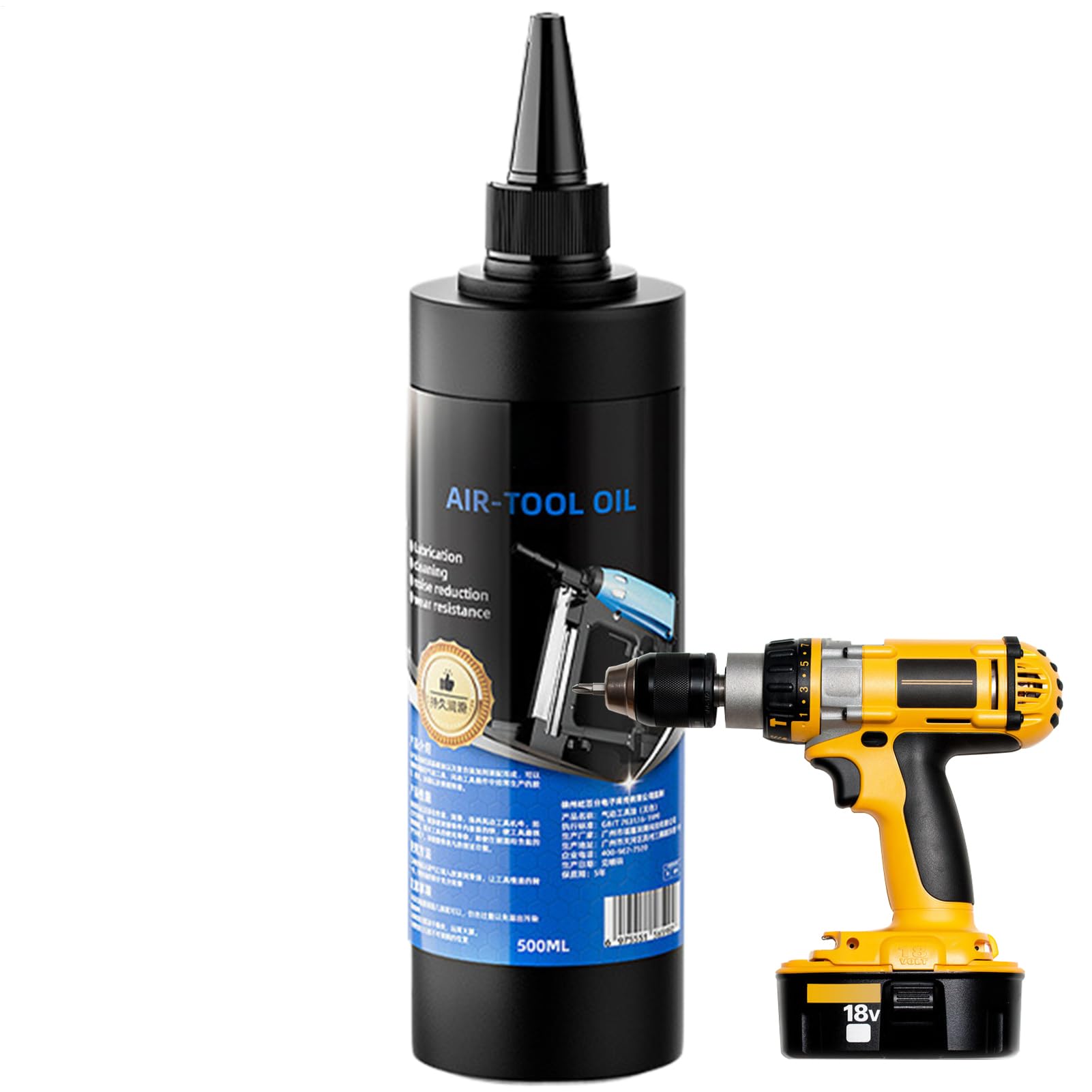 Air Tool Oil Lubricant | Industrial Machine Oil,Noise-Reducing Grease Rust-Prevention 500ml for Fishing Sewing Electric Automotive Garage Reel