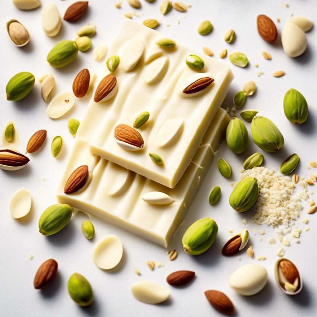NOVITÀ | Uovo di Pasqua cioccolato BIANCO PISTACCHI E MANDORLE SALATE | GRANDE 300gr | Cioccolato Artigianale (BIANCO PISTACCHI E MANDORLE SALATI)