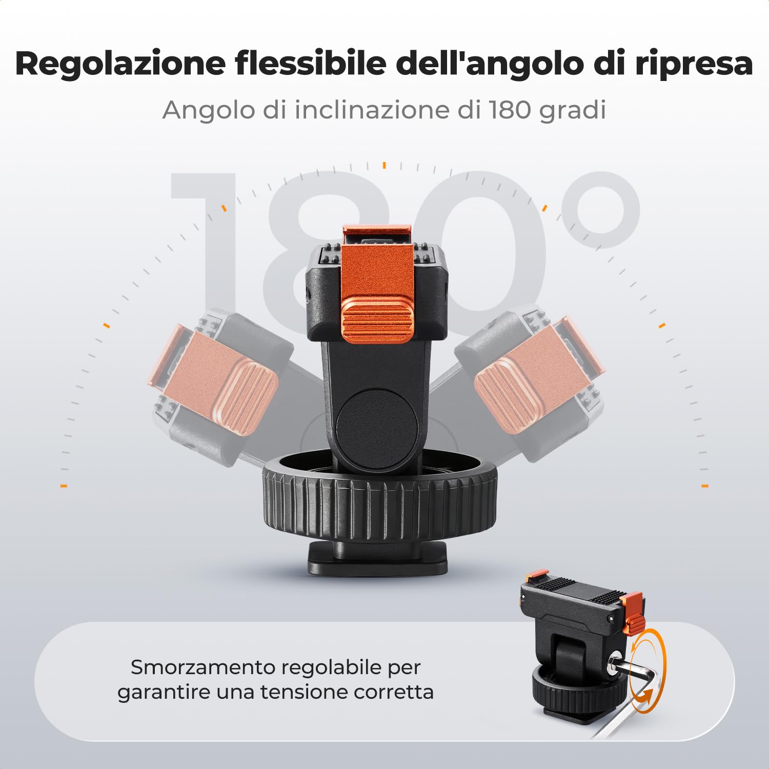 K&F CONCEPT Supporto a slitta fredda in plastica compatibile con DJI Osmo Nano/Osmo Action 6, supporto magnetico a sgancio rapido per action camera, adattatore treppiede con connettore a slitta calda