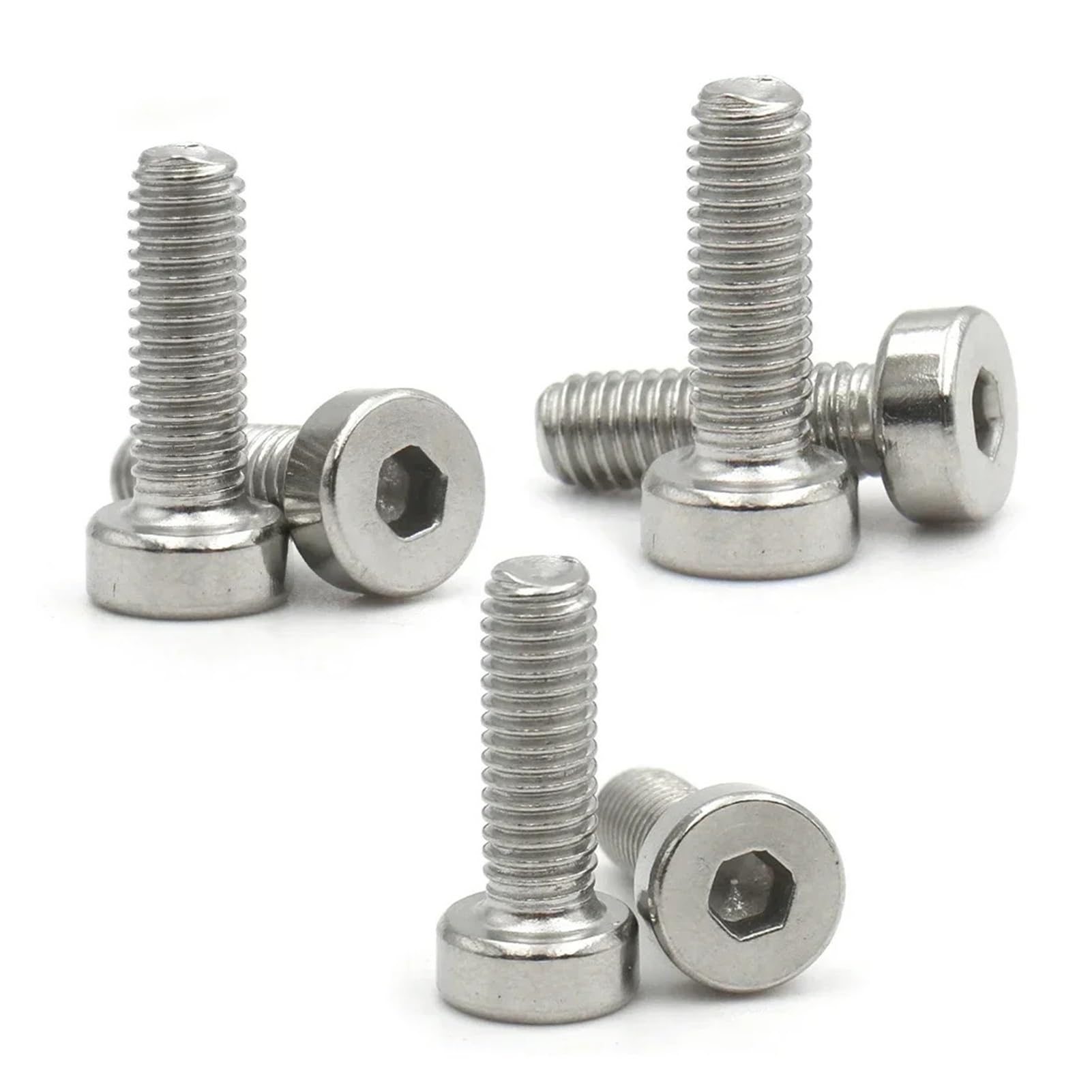 5/10/20/50 pz M2 M2.5 M3 M4 M5 M6 M8 M10 DIN7984 304 In Acciaio Inox Esagonale A Esagono Incassato Sottile Corto Basso Cap Vite A Testa Vite(60mm,M6 (10pcs))