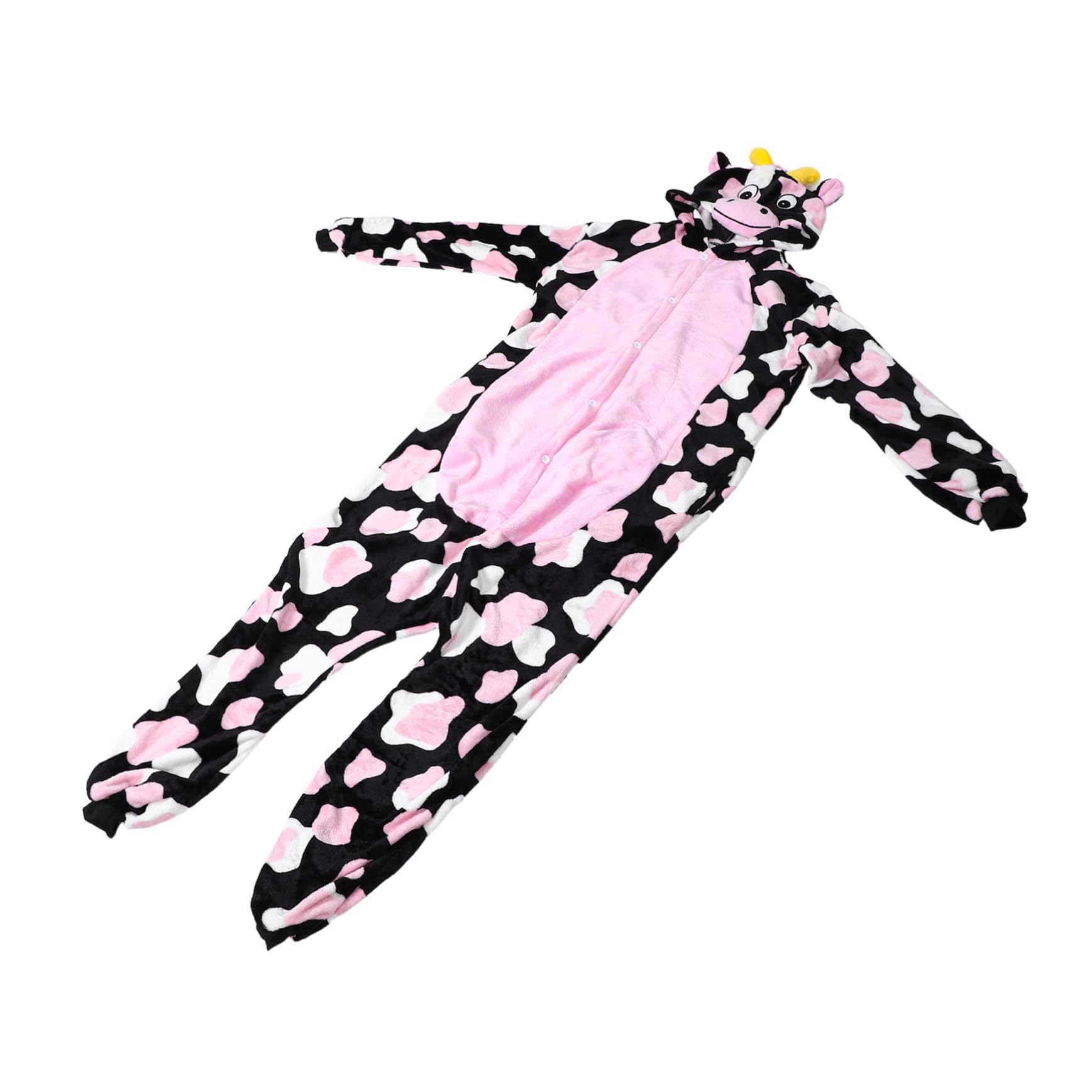 Pijama Enterizo Estampado de Vaca Ropa de Dormir Unisex para Adultos Disfraz de Dibujos Animados para Halloween Casa y Cosplay Talla XL Material Cómodo