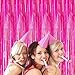 2 Pcs 3.2ft x 8.2ft Shiny Hot Pink Metallic Tinsel Foil Fringe Curtains Photo Booth Backdrop for Birthday Wedding Holiday Celebration Bachelorette Party Decorations