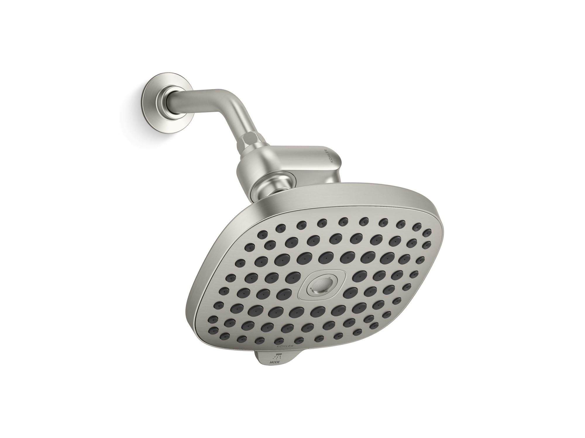 KOHLER R24670-G-BN - Cabezal de ducha filtrado de acuífero con sistema de filtro de agua, cabezal de ducha multifunción y kit combinado de filtro para piel y cabello, níquel cepillado vibrante