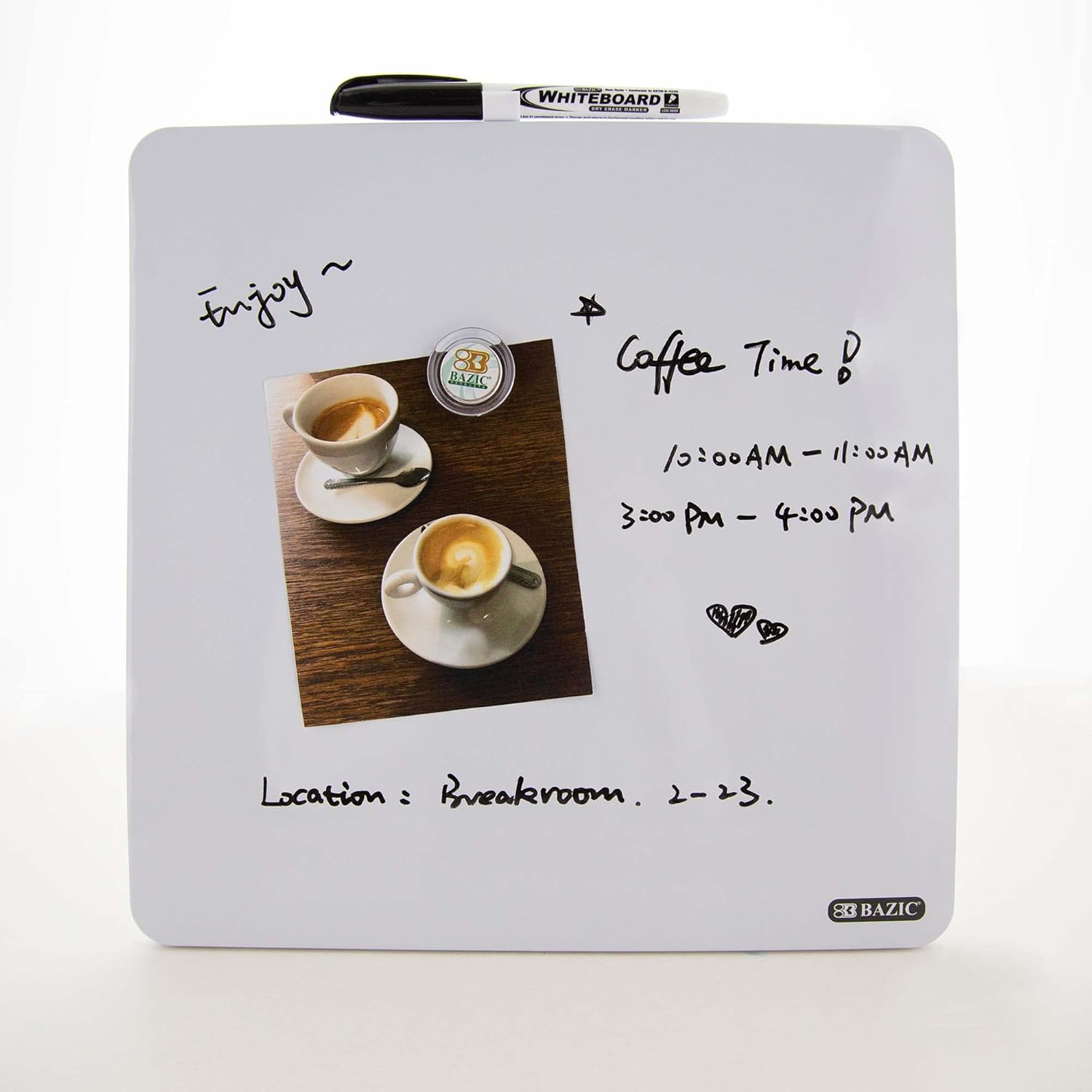 11.5" x 11.5" Frameless White Magnetic Dry Erase Board