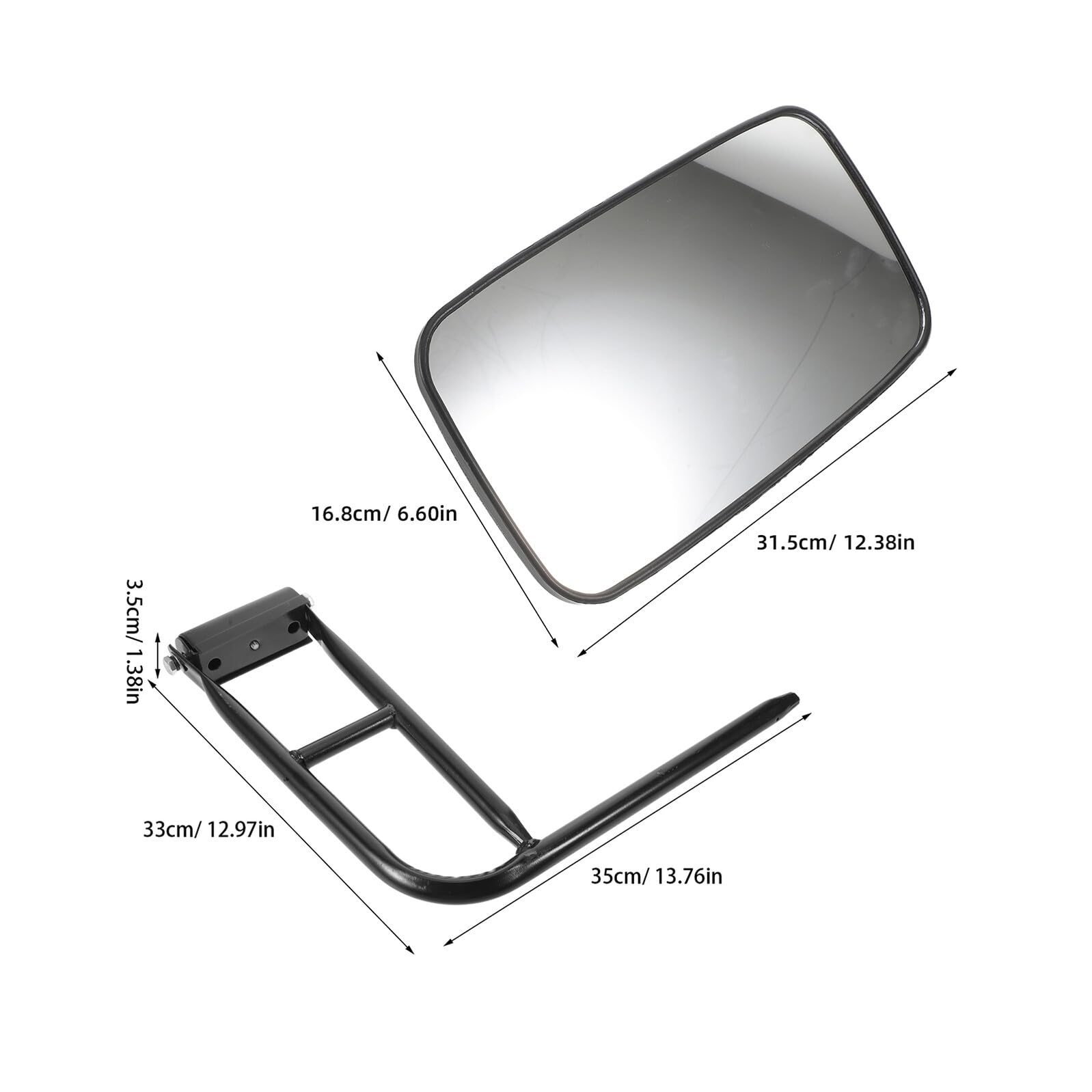 Espejo con Soporte Reforzado Retrovisor Lateral Resistente a Vibraciones Intemperie para Tractor y Carretilla Elevadora Adecuado para Flotas Industriales y Obras