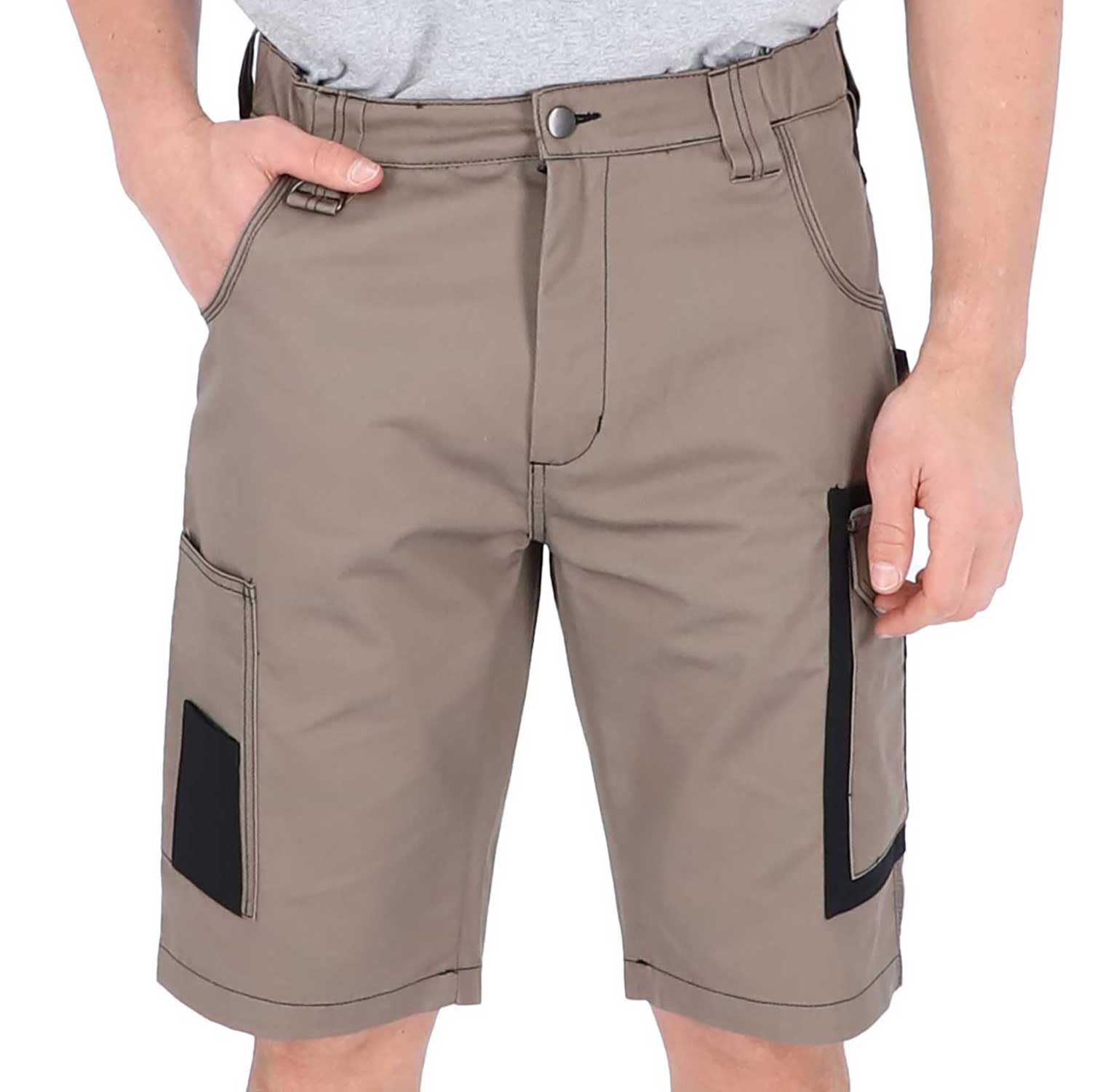 Short de travail court pour homme, avec stretch et poches à outils, pour l'artisanat, le bricolage et la construction, short court pour l'été et l'atelier, robuste et confortable