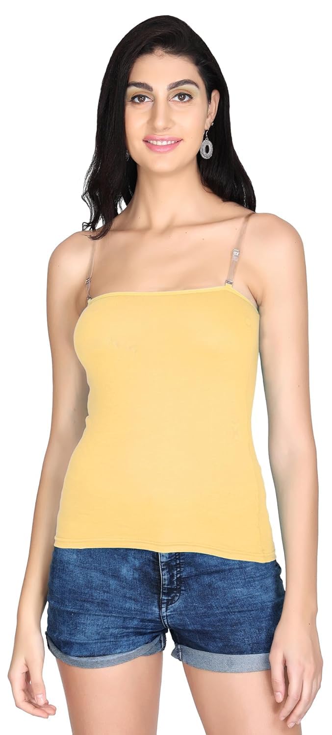 OK INTERPRISES Women's Cotton Camisole Slip Adjustable Transparent Strap Skin-picture-32