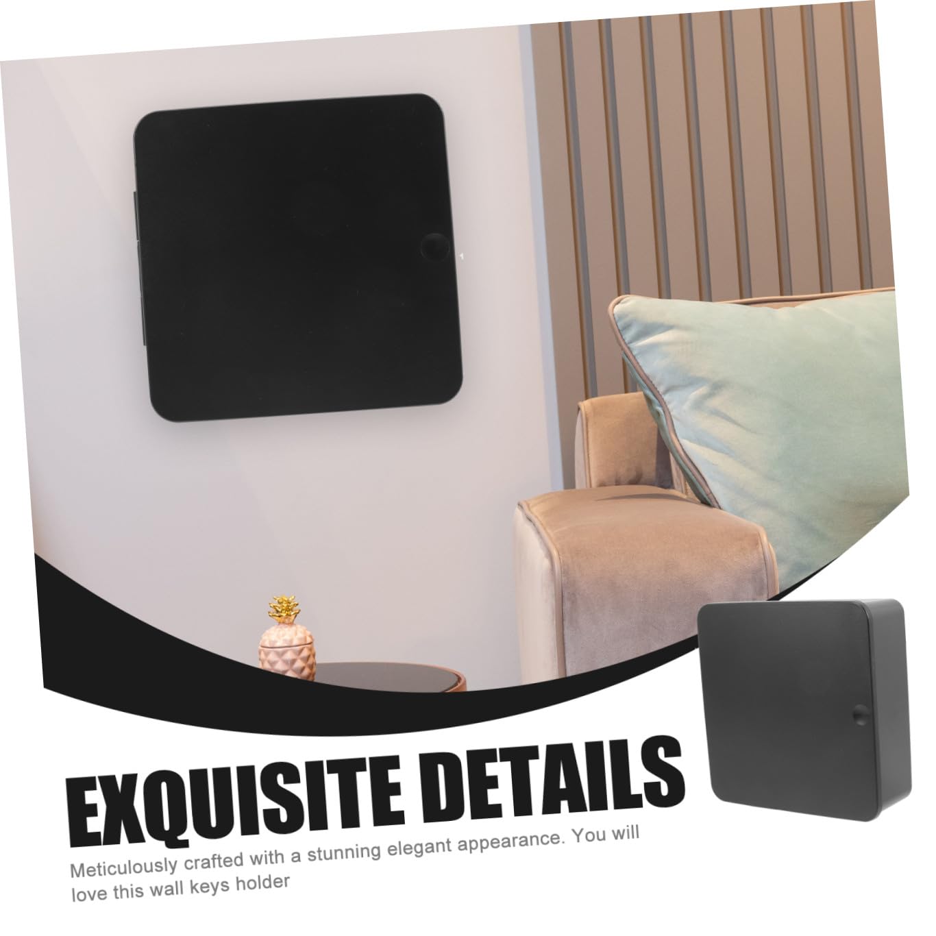 Portachiavi da Muro Moderno in Plastica Nera, Appendichiavi Magnetico senza Fori, Design Elegante per Ingresso e Negozio, Gancio Multifunzionale per Chiavi