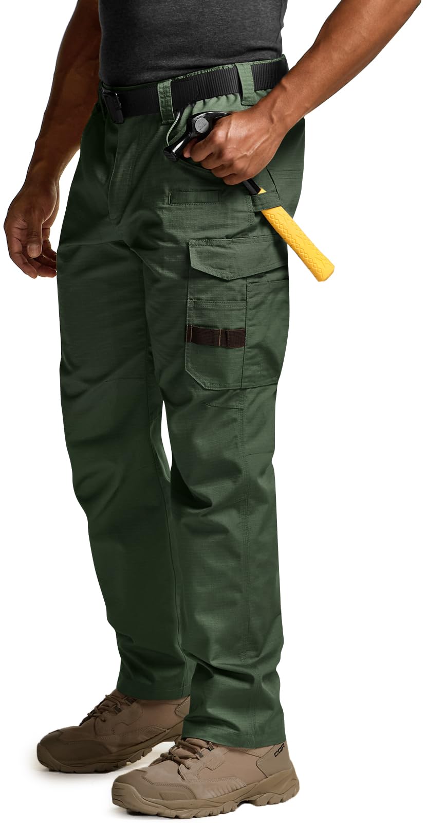 CQR Men's Quick Dry Work Pants, Water Resistant Outdoor Tactical Pants, Lightweight Stretch Cargo Hiking Pants — view 50