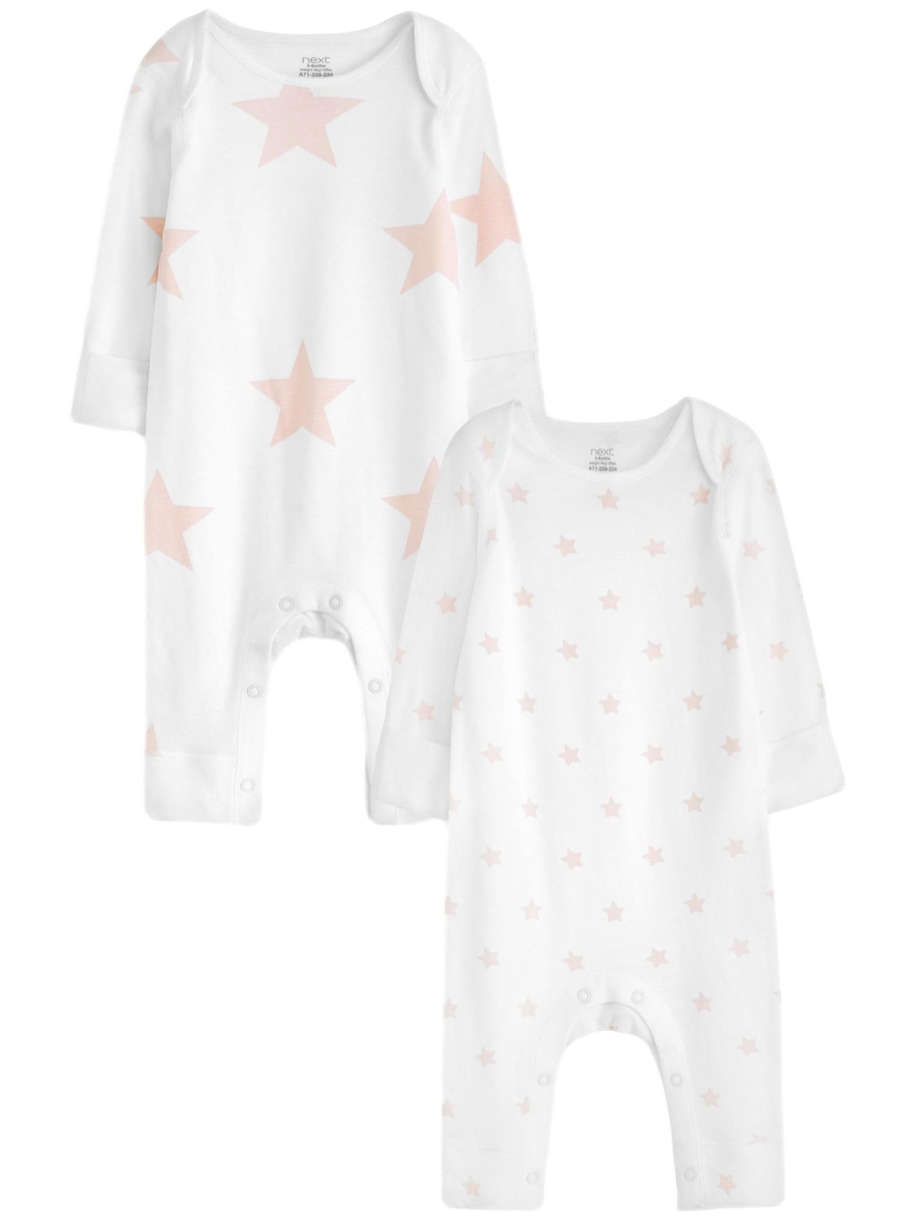 NEXT Bebés niña Pack de 2 Pijamas Tipo Pelele respetuosos con la Piel de tu bebé