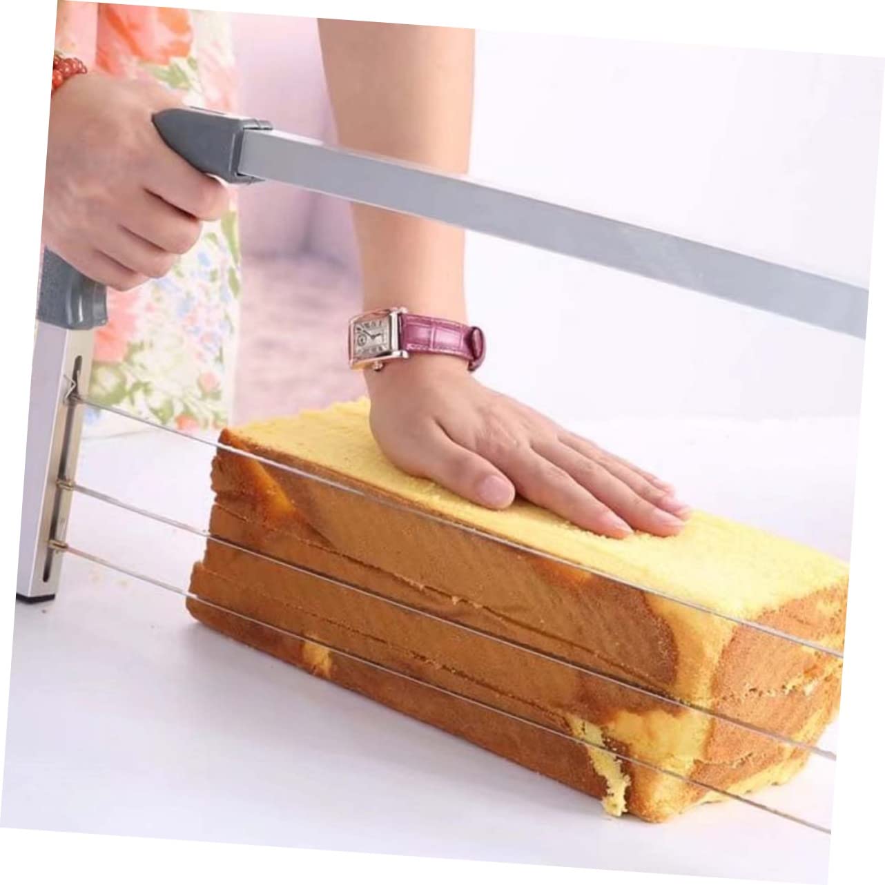 MAGICLULU Coupe-gâteau à 3 Lames Niveleur de Gâteau en Alliage D'aluminium Anti-dérapant pour Pâtisserie Amateur et Professionnel