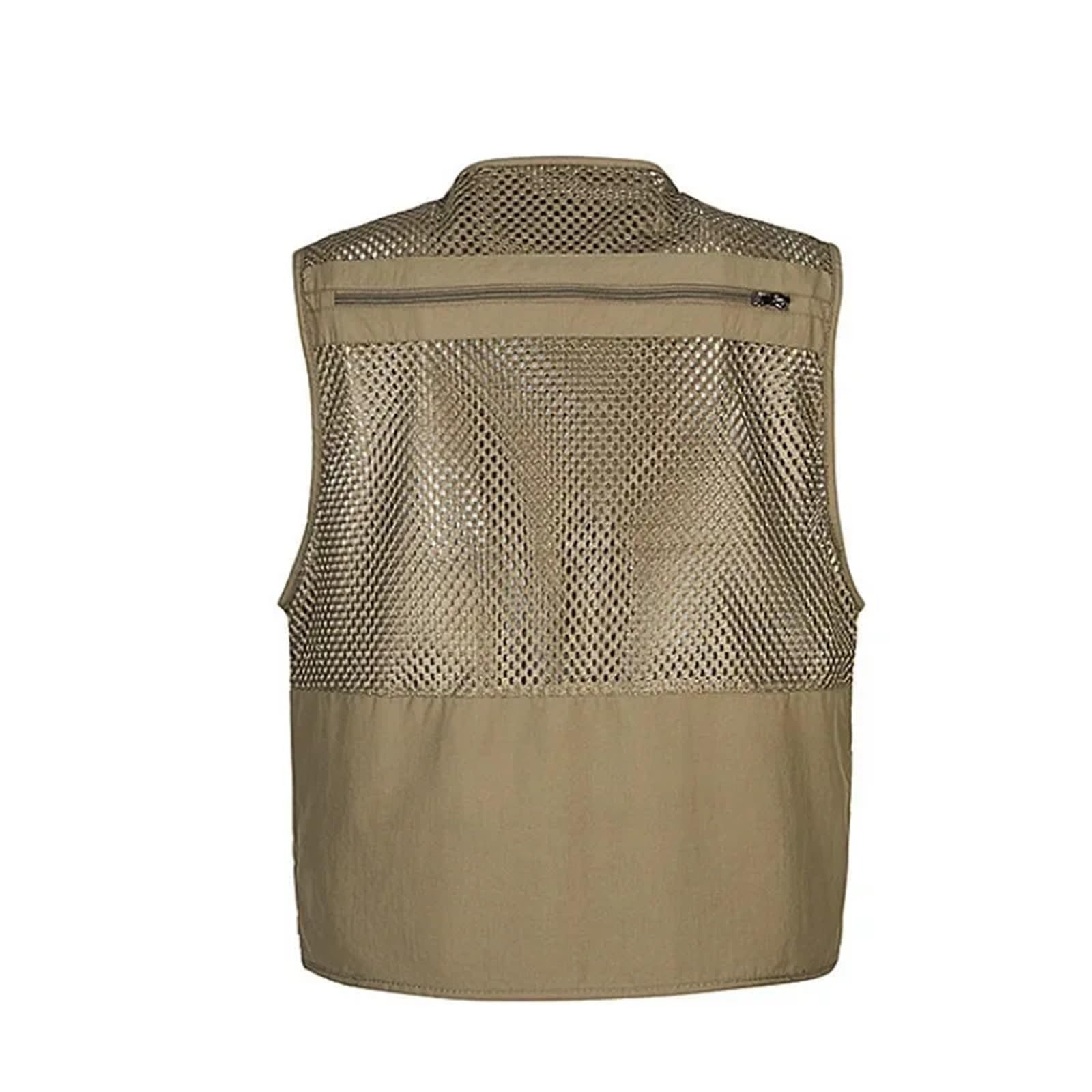 Gilet Multitasche Gilet da Pesca all'aperto Giubbotti in Rete Multitasche Traspiranti ad Asciugatura Rapida Gilet da Escursionismo Fotografico Gilet da Pesce(Khaki,XXL)