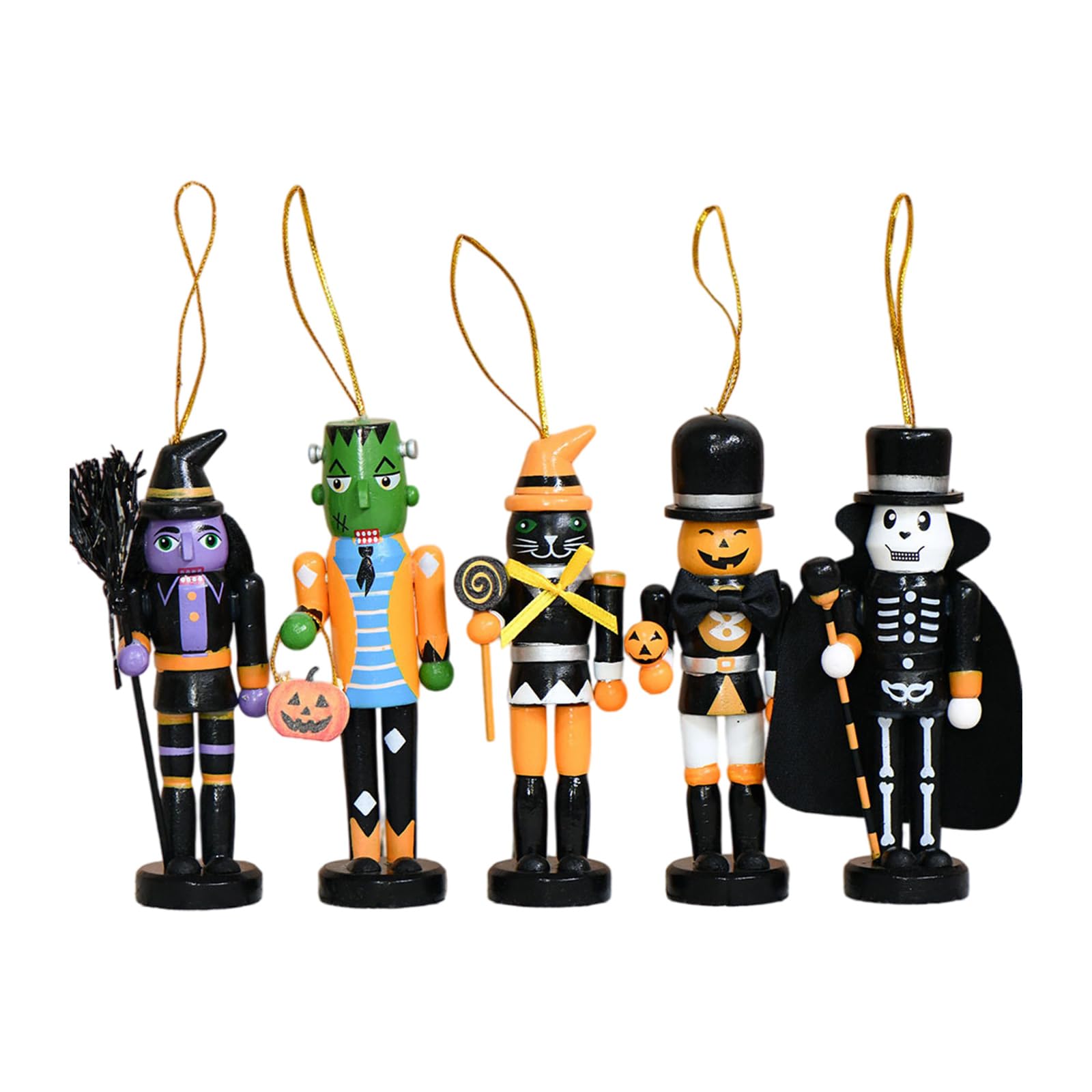 Oxxggkao Handcrafted Nutcrackers Soldier Halloween Decorations Wooden Nutcrackers Figures, Ornament for Shelves Collectibles Figures Halloween