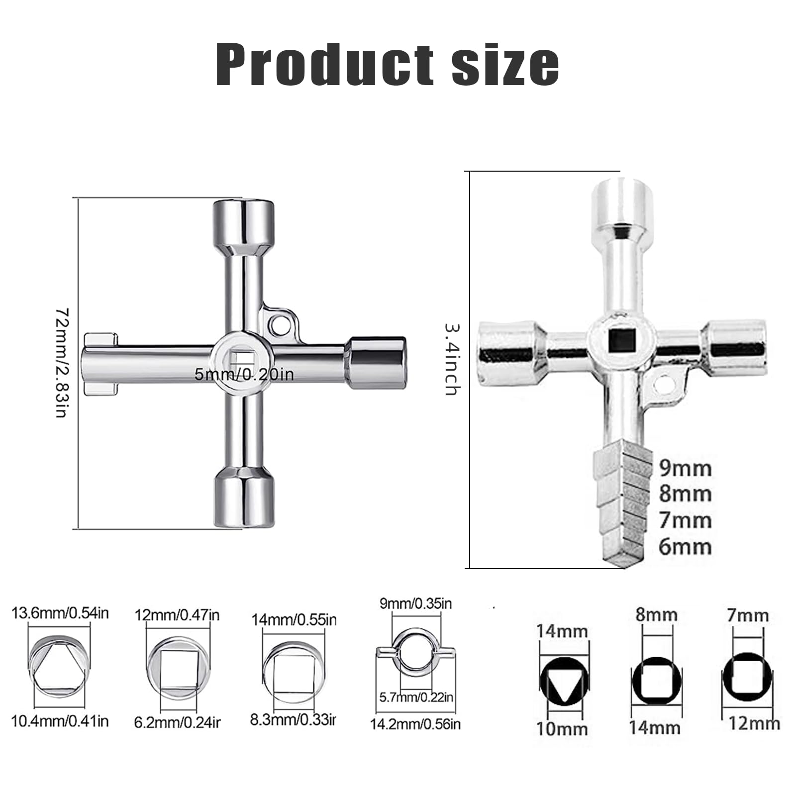 3 Chiavi Universali Per Contatori - Triangolari, Quadrate, Pentagonali