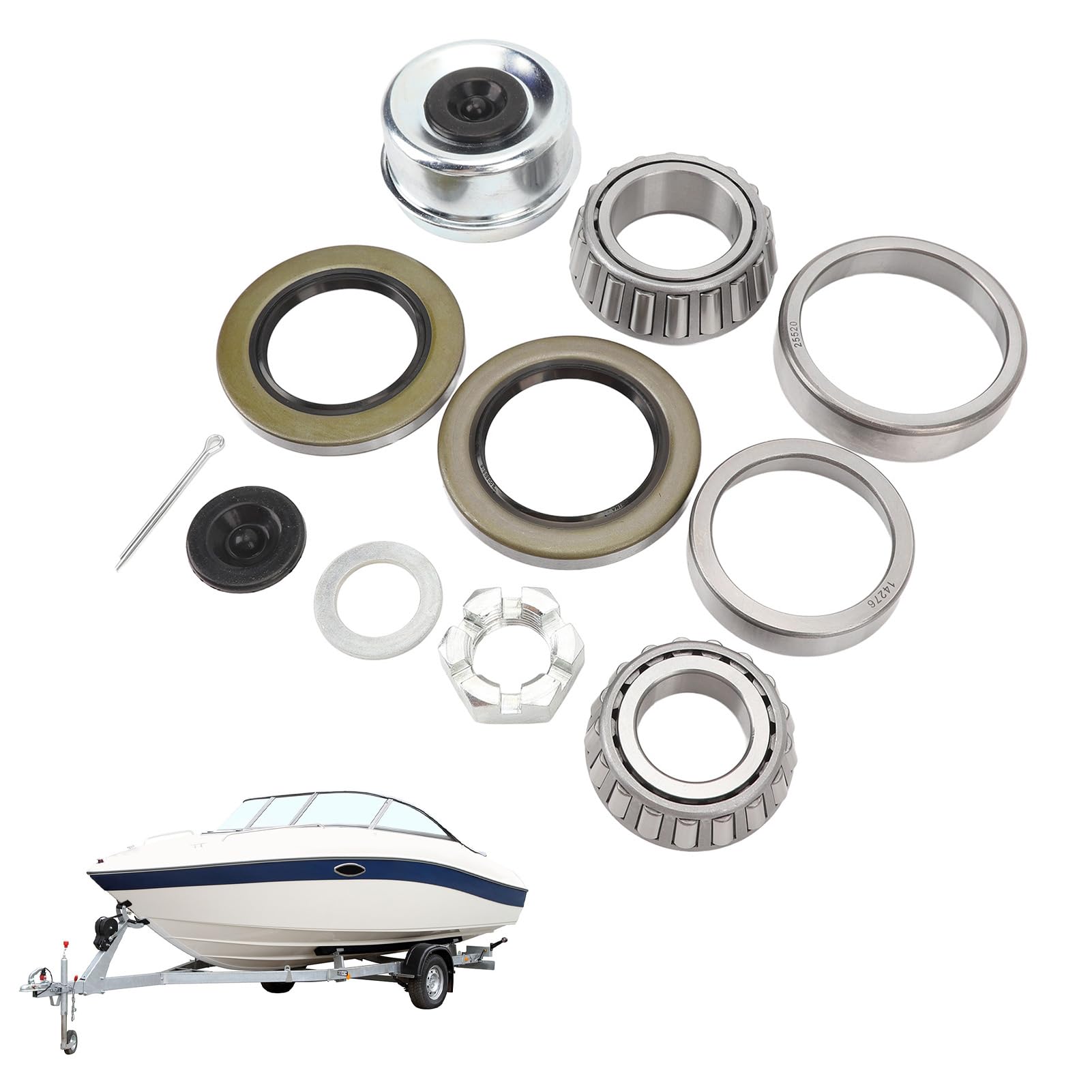 Aramox Kit per Cuscinetti per Cuscinetti della Ruota del Rimorchio per del Rimorchio per per per per per per Barca con Gare Esterne con Gare Esterne Guarni