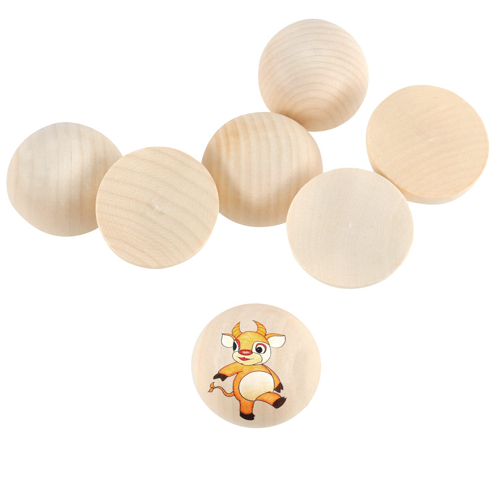 Cheriswelry Holz-Cabochons – 120 Stück Halbrunde Holzkugeln Zum Basteln In 4 Größen (14,5–29,5 Mm)