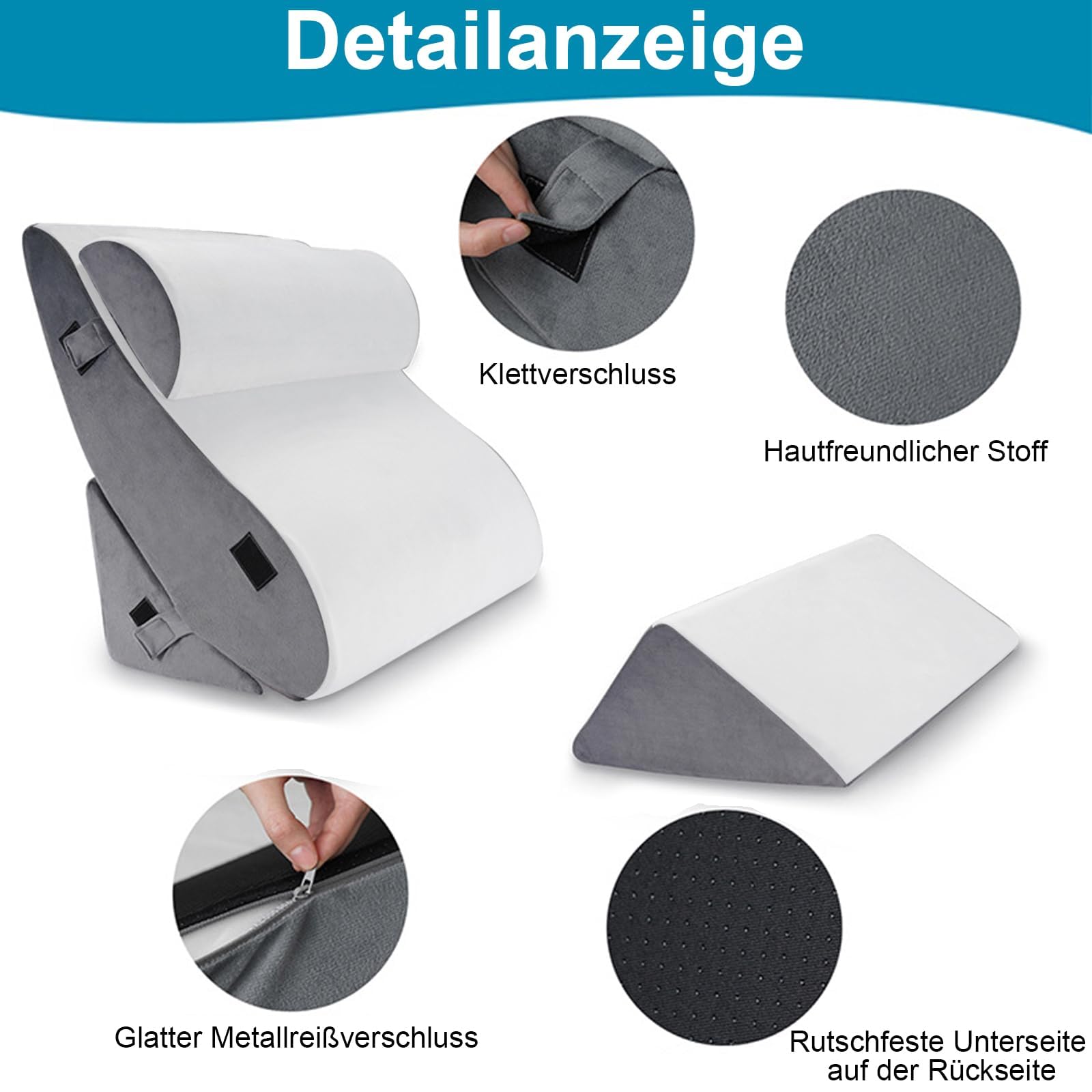 Set di 4 cuscini ortopedici per letto con sacchetti di stoccaggio e compressione, per alleviare dolori al collo, alla schiena e alle gambe dopo interventi chirurgici, contro russare e