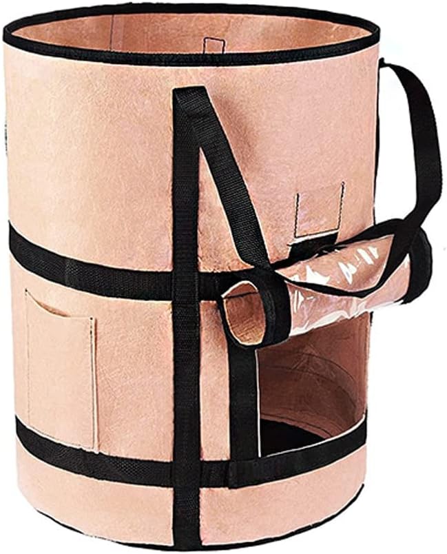 Aeration Fabric Pots Portable Non Woven Grow Bag Plant Bag Potato Grow 7/10 Gallon Fabric Seedling Bag for Vegetable Flower Plant Grow Bag Grow Bags (Color : Pink, Size : L(35D*45H) 10gallon)