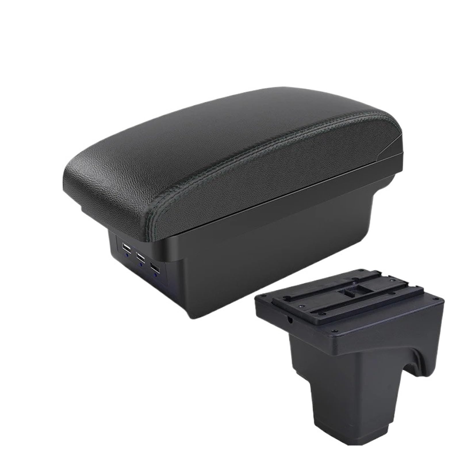 Hguvsjd Armrest Box For For Focus For Mk3 For III Armrest Center Storage Box Interior Retrofit Accessorie Car Armrests(B Black line 3 USB)