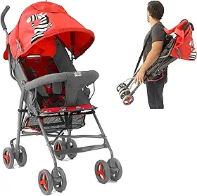 Carrinho Bebê Guarda Chuva 6-36 meses 15kg Zebra Star Baby Cor:Vermelho