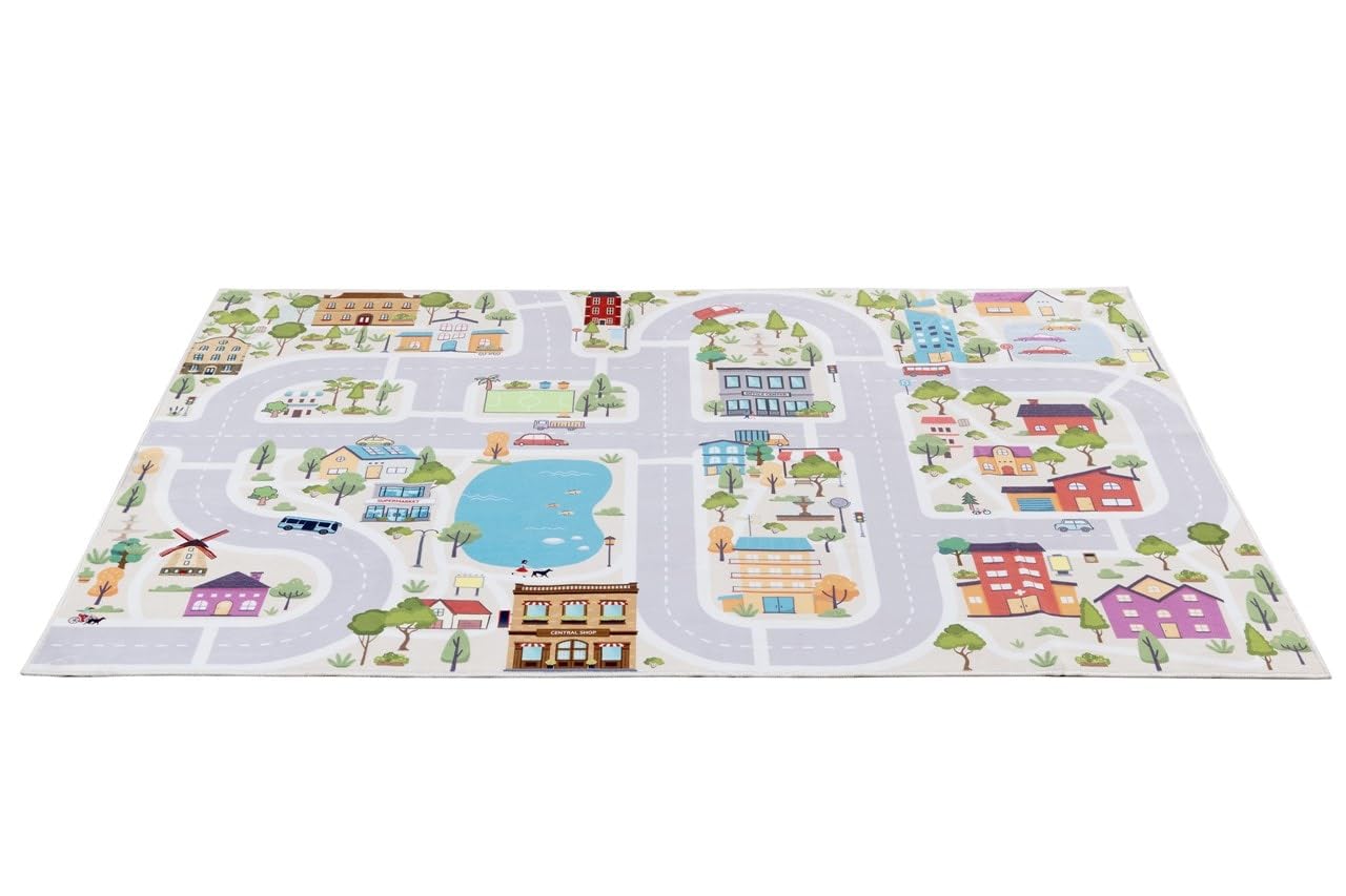 CarpetLiving – Tappeto da Gioco per Bambini, Morbido e Lavabile in Lavatrice, Certificato Sicuro – Soft Playmat 170x120 cm